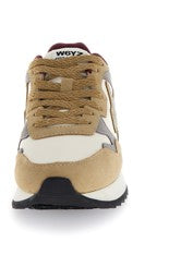 YAK-W. SUEDE/NYLON/METALLIC STRIPE SOLE SAND-BONE-DARK GREY
