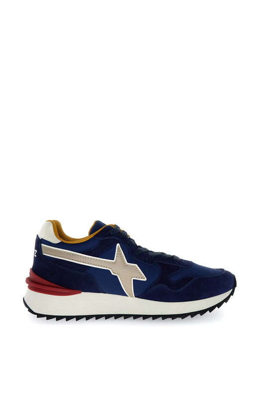 YAK-M. - Sneakers in tessuto tecnico e suede - Navy-Beige
