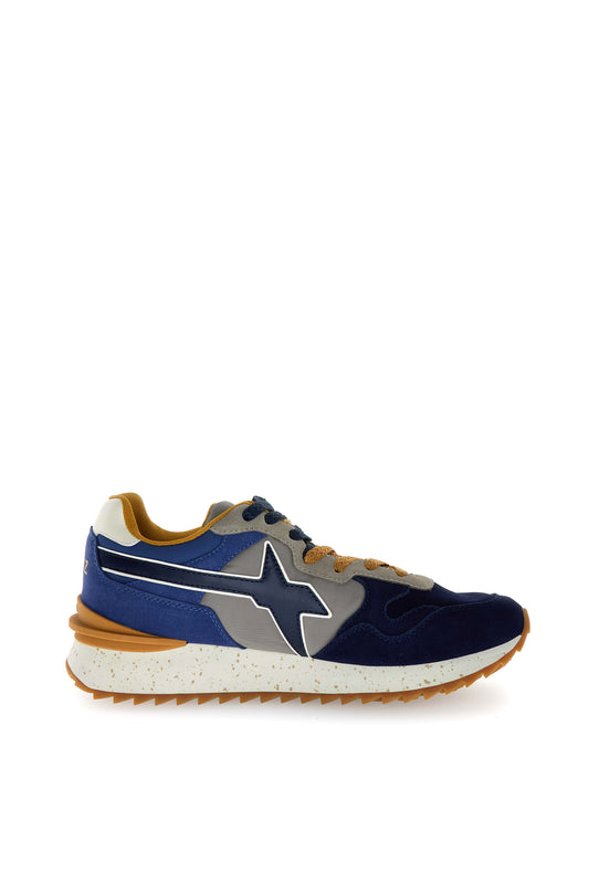 YAK-M. - Sneaker in tessuto tecnico e suede - Navy-Grey